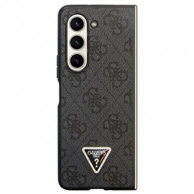 Guess Leather 4G Diamond Triangle Dėklas skirta Samsung Galaxy Z Fold 5 - Juodas 1