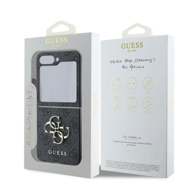 Guess Leather 4G Metal Logo Dėklas Samsung Galaxy Z Flip 6 - juodas 7