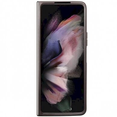 Dėklas Guess Leather 4G Triangle Strass Dėklas skirta Samsung Galaxy Z Fold 5 - Rudas 3