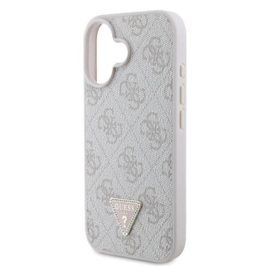 Dėklas Guess Leather Metal Logo Strass Crossbody  iPhone 16 - Rožinis 5