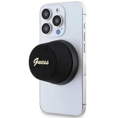 Originalus Guess dėklas Magnetic Script Metal Mėlynastooth speaker - Juodas 4