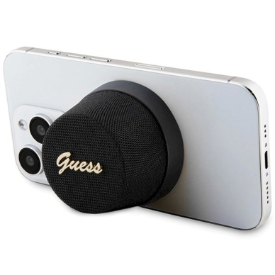 Originalus Guess dėklas Magnetic Script Metal Mėlynastooth speaker - Juodas 5