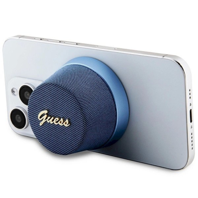 Originalus Guess dėklas Magnetic Script Metal Mėlynastooth speaker - Mėlynas 5