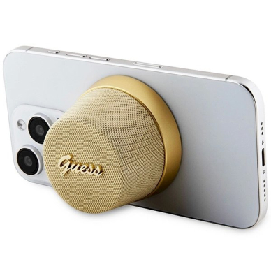 Originalus Guess dėklas Magnetic Script Metal Mėlynastooth speaker - Auksinis 5