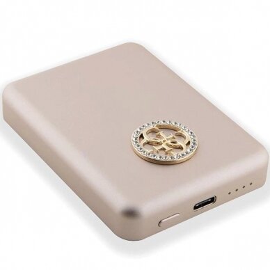 Guess MagSafe 4G Strassed Metal Logo induction power bank 15W 5000mAh - gold 3