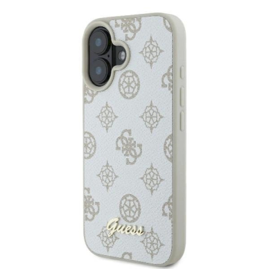 Dėklas Guess Peony Script Logo MagSafe iPhone 16  - Baltas 1