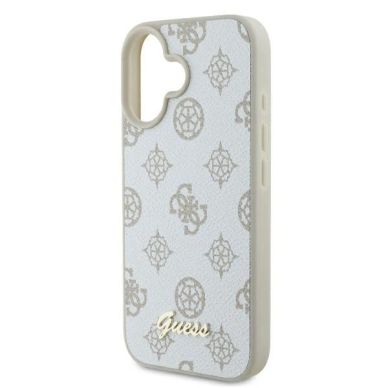 Dėklas Guess Peony Script Logo MagSafe iPhone 16  - Baltas 5