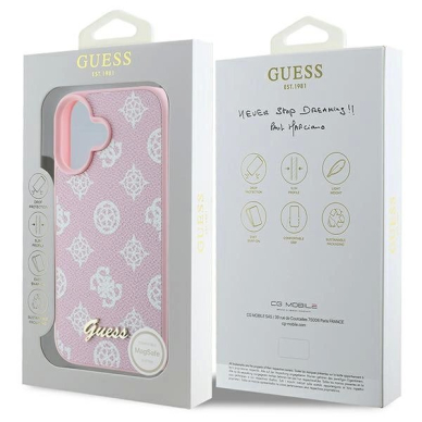 Dėklas Guess Peony Script Logo MagSafe iPhone 16 Plus  - Rožinis 7