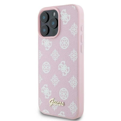 Dėklas Guess Peony Script Logo MagSafe iPhone 16 Pro  - Rožinis 1