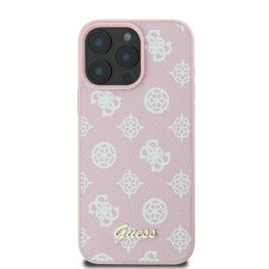 Dėklas Guess Peony Script Logo MagSafe iPhone 16 Pro  - Rožinis 2