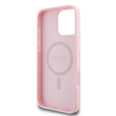 Dėklas Guess Peony Script Logo MagSafe iPhone 16 Pro  - Rožinis 6