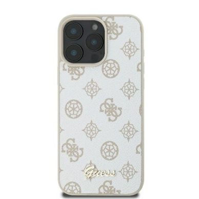 Dėklas Guess Peony Script Logo MagSafe iPhone 16 Pro  - Baltas 2