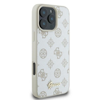 Dėklas Guess Peony Script Logo MagSafe iPhone 16 Pro  - Baltas 3