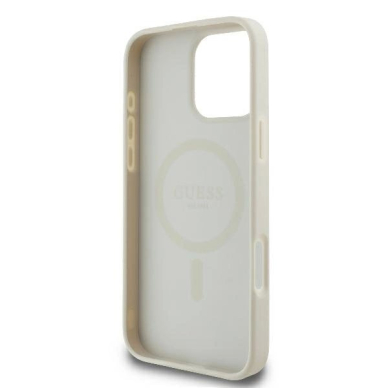 Dėklas Guess Peony Script Logo MagSafe iPhone 16 Pro  - Baltas 6