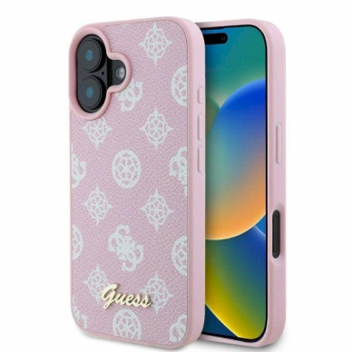 Guess Peony Script MagSafe iPhone 16 Dėklas - rožinis