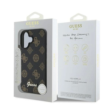 Guess Peony Script MagSafe iPhone 16 Plus Dėklas - juodas 7