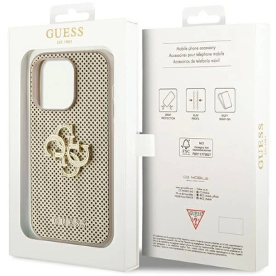 Originalus Guess dėklas Perforated 4G GlitteriPhone 15 Pro - Auksinis 6