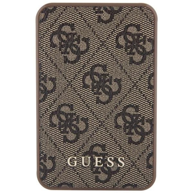 Guess Powerbank 15W GUPB5LP4GEGW 5000mAh brown/brown 4G Leather Metal Logo 1