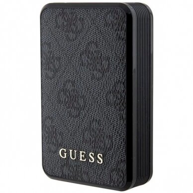 Guess Powerbank 18W GUPB10DP4GEGK 10000mAh black/black 4G Leather Metal Logo