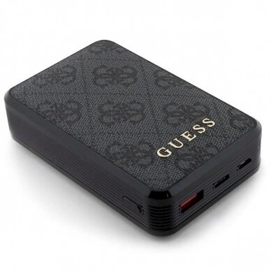 Guess Powerbank 18W GUPB10DP4GEGK 10000mAh black/black 4G Leather Metal Logo 2