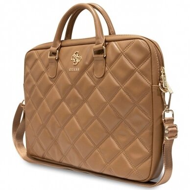 Guess Quilted 4G Krepšys a 16 laptop - brown 1