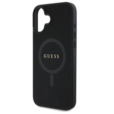 Dėklas Guess Saffiano Classic Logo MagSafe  iPhone 16 - Juodas 5