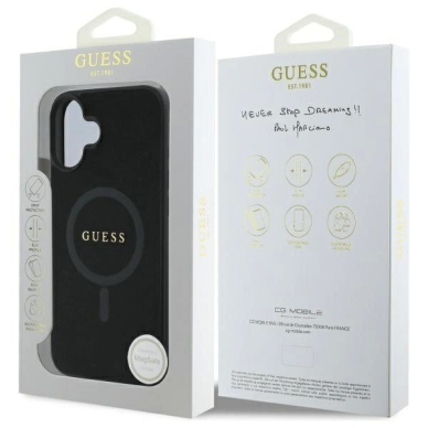 Dėklas Guess Saffiano Classic Logo MagSafe  iPhone 16 - Juodas 7