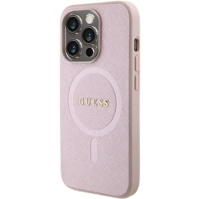 Dėklas Guess Saffiano MagSafe   iPhone 15 Pro Max - Rožinis 1