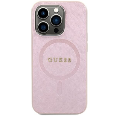 Dėklas Guess Saffiano MagSafe   iPhone 15 Pro Max - Rožinis 2