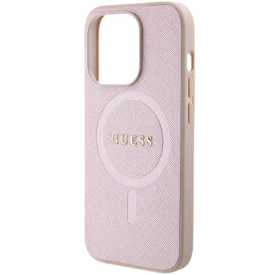 Dėklas Guess Saffiano MagSafe   iPhone 15 Pro Max - Rožinis 4