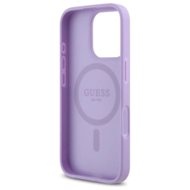 Dėklas Guess Saffiano MagSafe  iPhone 16 Pro - Violetinis 6