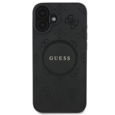 Dėklas Guess Saffiano Peony Classic Logo MagSafe  iPhone 16 - Juodas 2