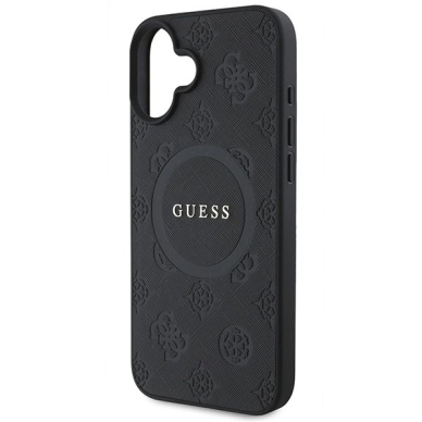 Dėklas Guess Saffiano Peony Classic Logo MagSafe  iPhone 16 - Juodas 4