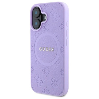 Dėklas Guess Saffiano Peony Classic Logo MagSafena iPhone 16 Plus  - Violetinis 1