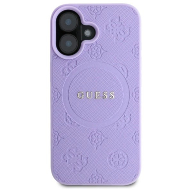 Dėklas Guess Saffiano Peony Classic Logo MagSafena iPhone 16 Plus  - Violetinis 2