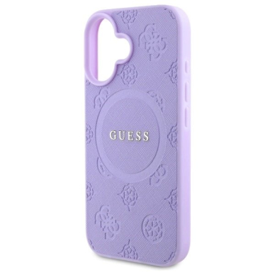 Dėklas Guess Saffiano Peony Classic Logo MagSafena iPhone 16 Plus  - Violetinis 5