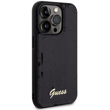 Originalus Guess dėklas Sequin Script MetaliPhone 13 Pro Max - Juodas 3