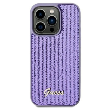 Originalus Guess dėklas Sequin Script MetaliPhone 13 Pro Max - Violetinis 2