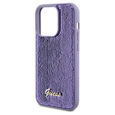 Originalus Guess dėklas Sequin Script MetaliPhone 13 Pro Max - Violetinis 5