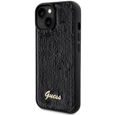 Originalus Guess dėklas Sequin Script MetaliPhone 14 / 15 / 13 - Juodas 1