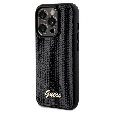 Dėklas Guess Sequin Script Metal case for iPhone 14 Pro Max - Juodas 1