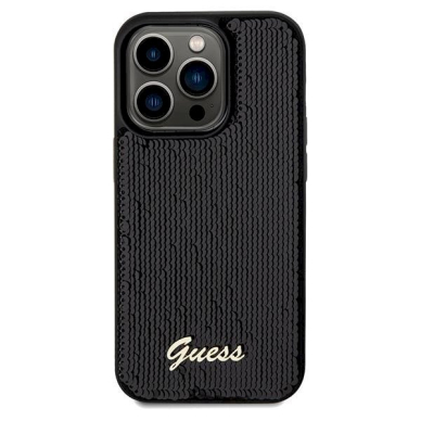 Dėklas Guess Sequin Script Metal case for iPhone 14 Pro Max - Juodas 2