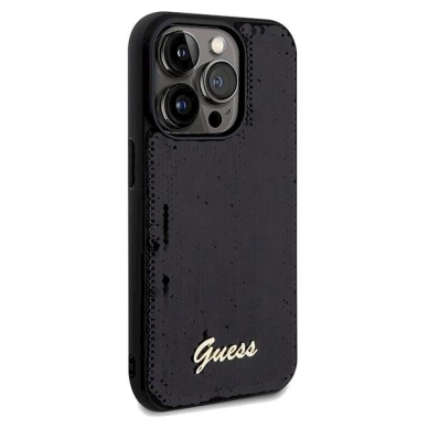 Dėklas Guess Sequin Script Metal case for iPhone 14 Pro Max - Juodas 3