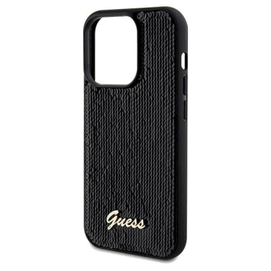 Dėklas Guess Sequin Script Metal case for iPhone 14 Pro Max - Juodas 5