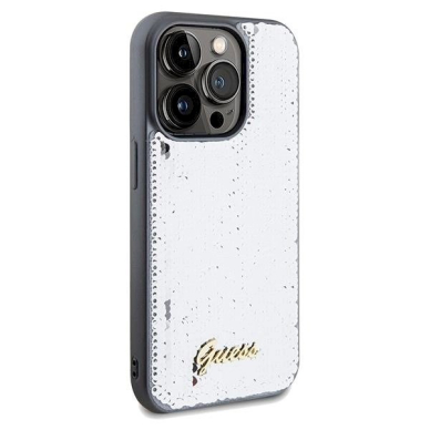 Dėklas Guess Sequin Script Metal case for iPhone 14 Pro Max - Sidabrinis 3