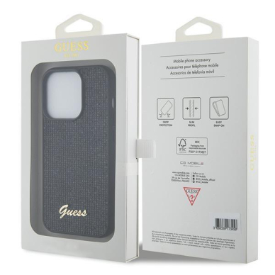 Dėklas Guess Sequin Script Metal   iPhone 15 Pro - Juodas 7