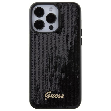 Dėklas Guess Sequin Script Metal   iPhone 15 Pro Max - Juodas 2