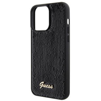 Dėklas Guess Sequin Script Metal   iPhone 15 Pro Max - Juodas 5