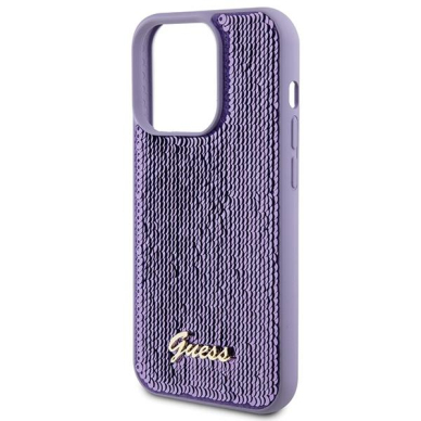 Dėklas Guess Sequin Script Metal   iPhone 15 Pro Max - Violetinis 5