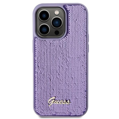 Dėklas Guess Sequin Script Metal   iPhone 15 Pro - Violetinis 2